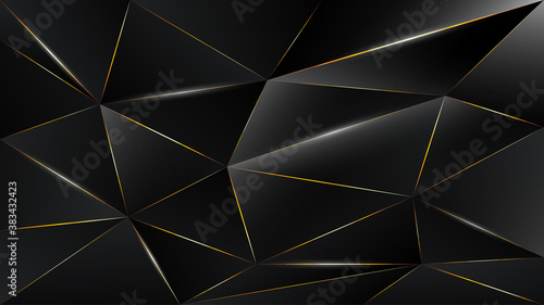black triangle, dark wallpaper background with gold border line path