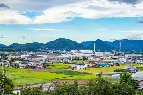 Cityscape of Ayagawa town   Kagawa  Shikoku  Japan 