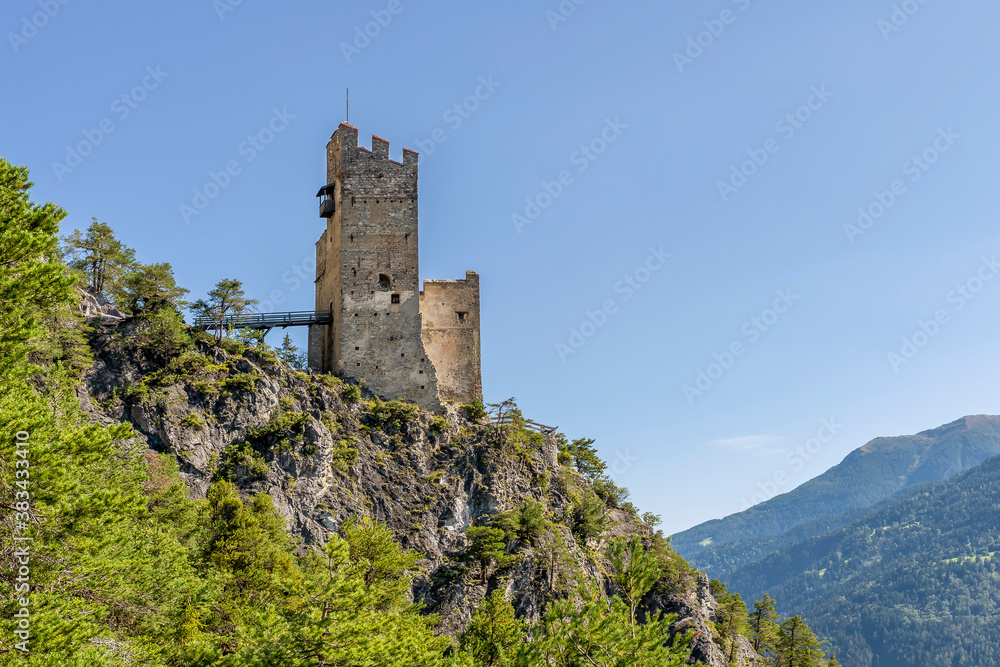 The ruins of Schrofenstein Castle (also called 