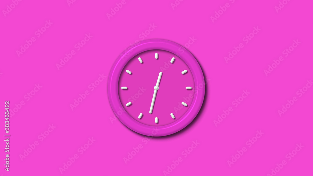 New pink color 3d wall clock isolated on pink background,couting down clock isolated New pink color 3d wall clock isolated on pink background,couting down clock isolated