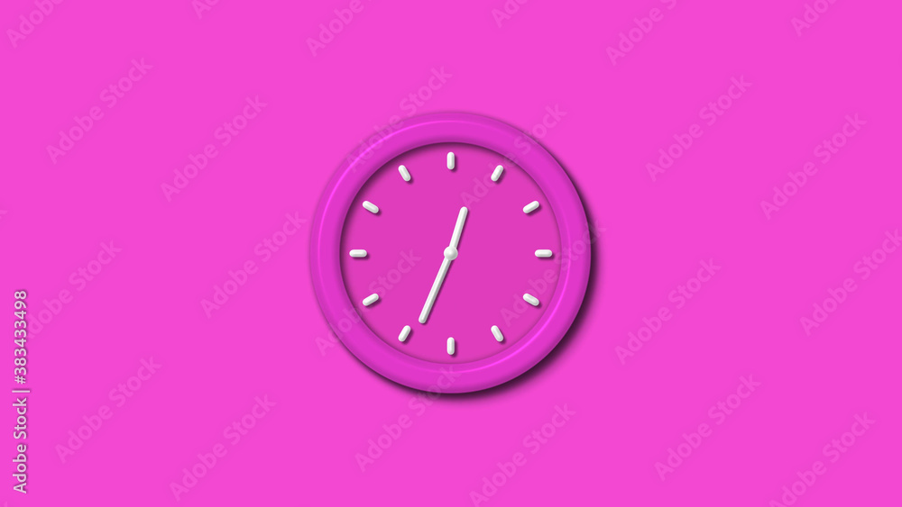 New pink color 3d wall clock isolated on pink background,couting down clock isolated New pink color 3d wall clock isolated on pink background,couting down clock isolated