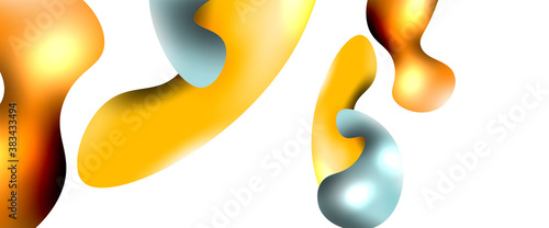 Bubbles abstract background. Liquid splashes on white vector template
