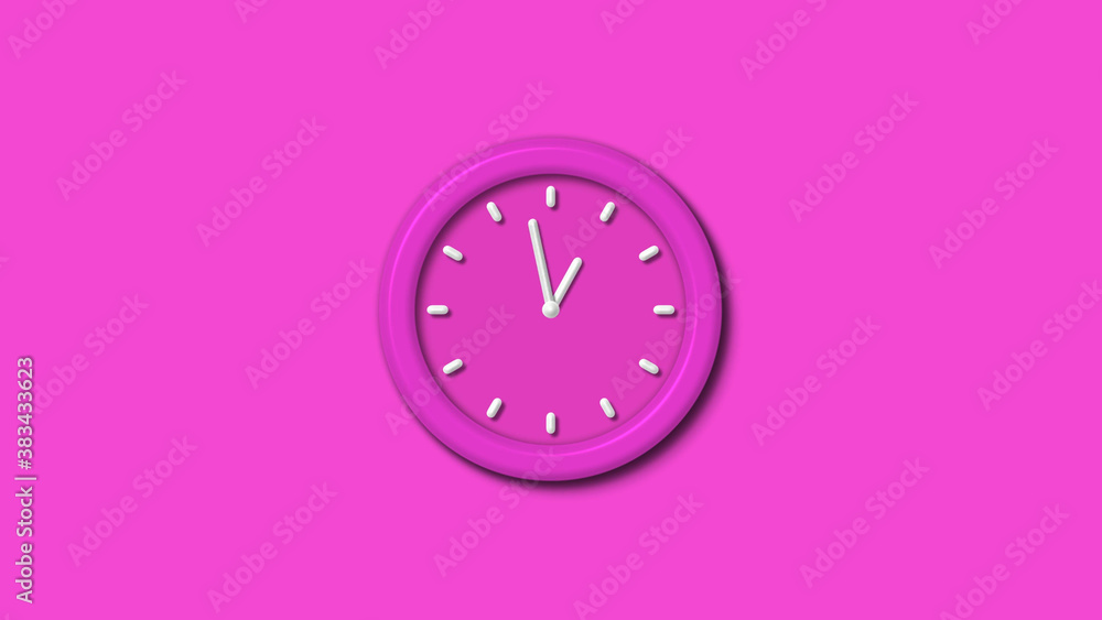 New pink color 3d wall clock isolated on pink background,couting down clock isolated New pink color 3d wall clock isolated on pink background,couting down clock isolated