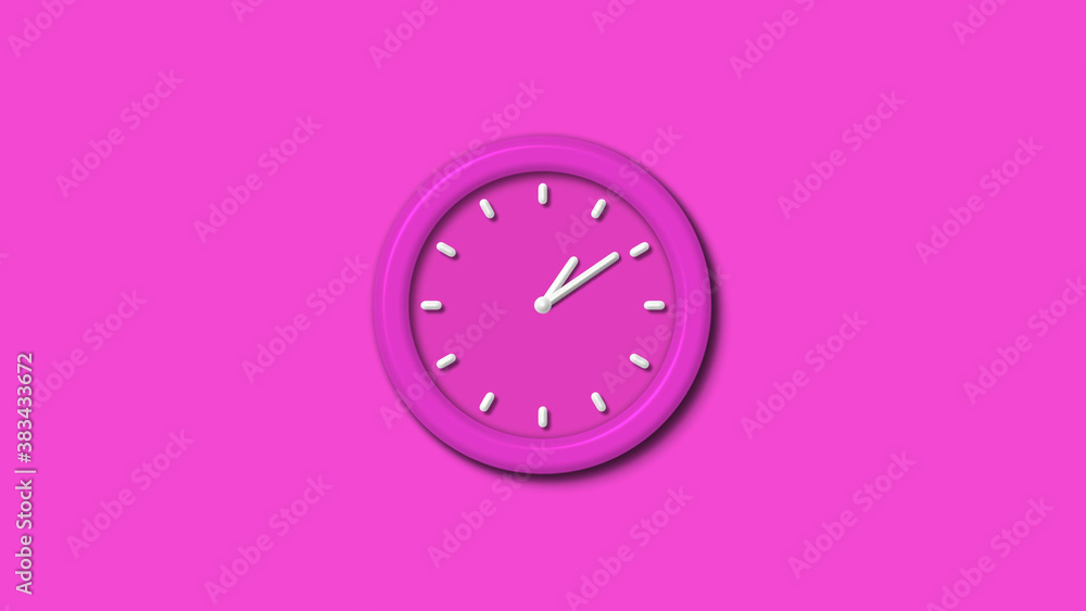 New pink color 3d wall clock isolated on pink background,couting down clock isolated New pink color 3d wall clock isolated on pink background,couting down clock isolated