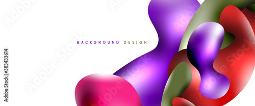 Bubbles abstract background. Liquid splashes on white vector template