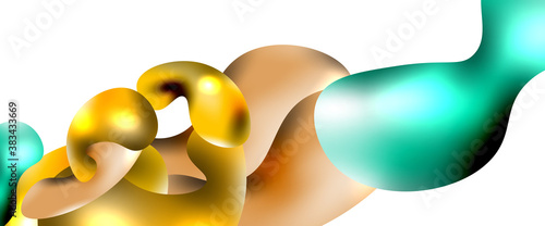 Bubbles abstract background. Liquid splashes on white vector template