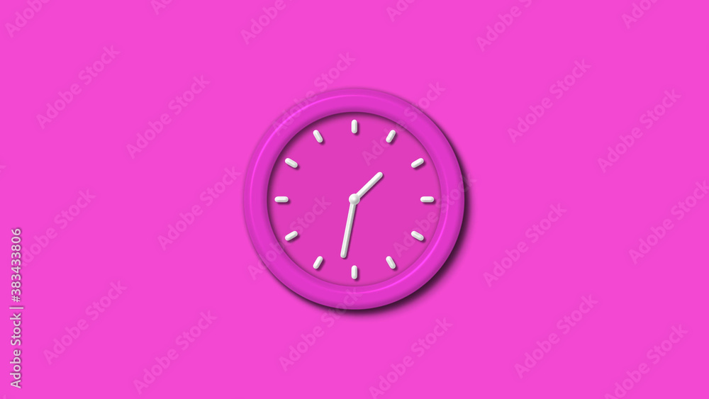 New pink color 3d wall clock isolated on pink background,couting down clock isolated New pink color 3d wall clock isolated on pink background,couting down clock isolated