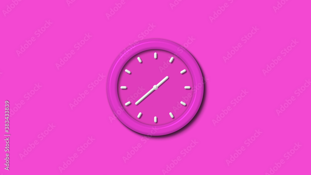 New pink color 3d wall clock isolated on pink background,couting down clock isolated New pink color 3d wall clock isolated on pink background,couting down clock isolated