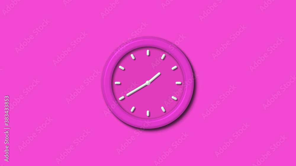 New pink color 3d wall clock isolated on pink background,couting down clock isolated New pink color 3d wall clock isolated on pink background,couting down clock isolated