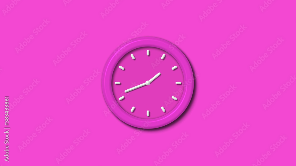 New pink color 3d wall clock isolated on pink background,couting down clock isolated New pink color 3d wall clock isolated on pink background,couting down clock isolated