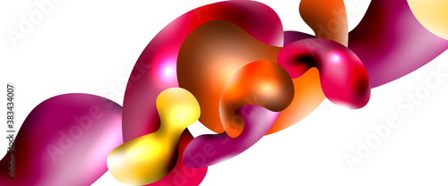 Bubbles abstract background. Liquid splashes on white vector template