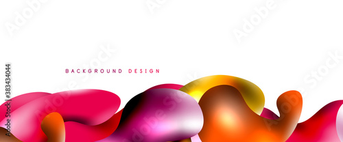 Bubbles abstract background. Liquid splashes on white vector template