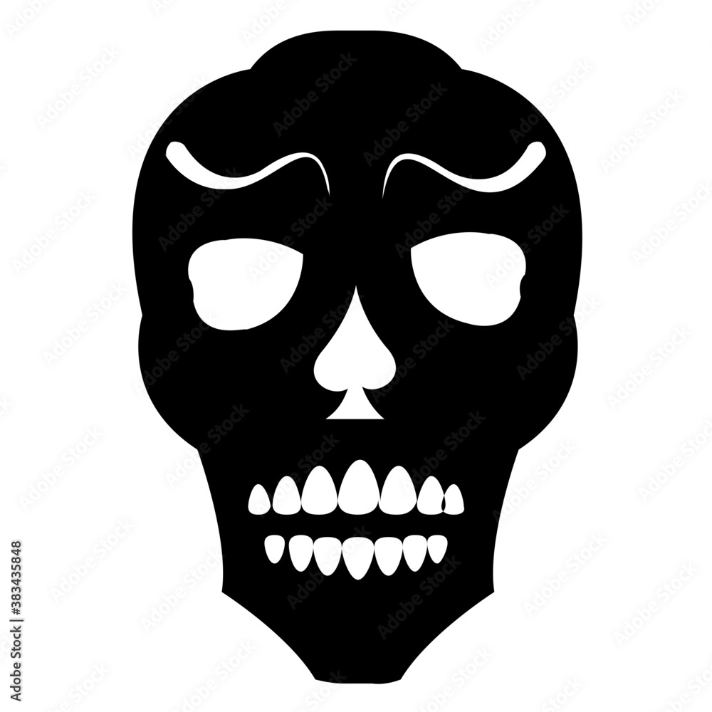 Fototapeta premium Solid icon design of skull sketch