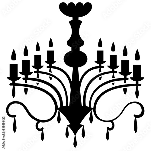 
Creative icon design of chandelier
