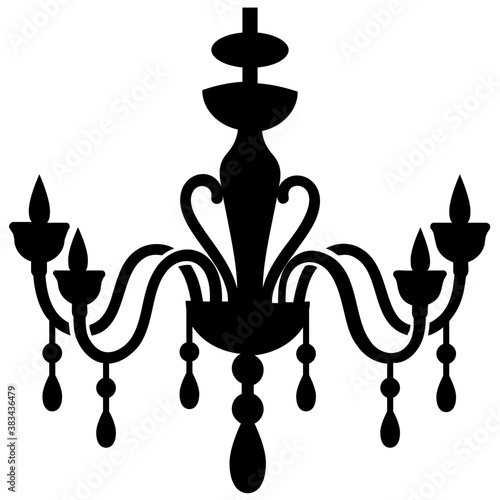 
Creative icon design of chandelier
