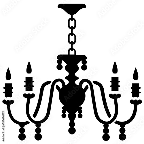 
Hanging crystal chandelier icon
