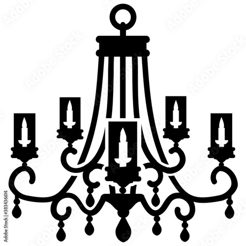 
Hanging crystal chandelier icon
