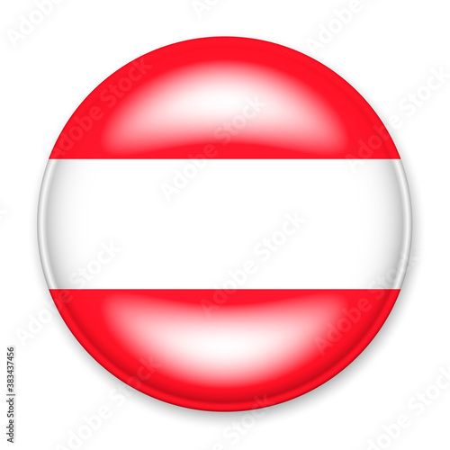 Free Download Flag of Austria in the form of a round button with a light glare and a shadow. The symbol of Independence Day, a souvenir, a button for switching the language on the site, an icon. - GFXLoad