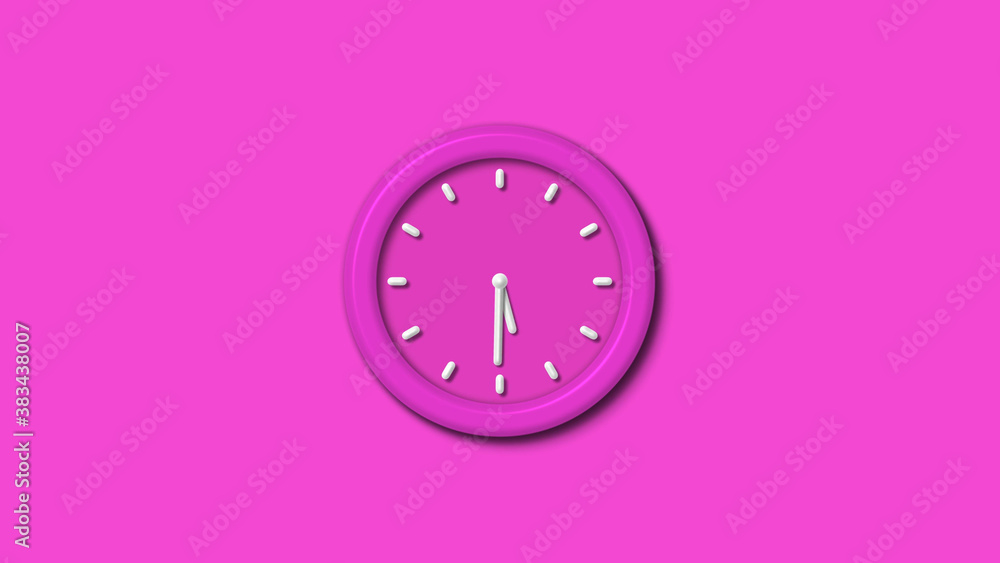 Amazing pink color 12 hours 3d wall clock isolated,3d wall clock Amazing pink color 12 hours 3d wall clock isolated,3d wall clock