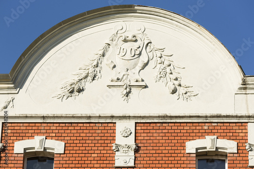 pediment carved on a patrician house in Bern, Switzerland photo