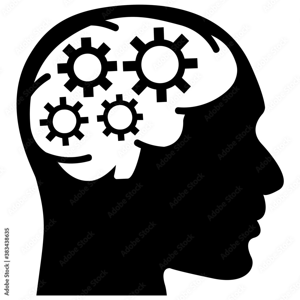 Human brain with cogwheels symbolising technical thinking concept Human brain with cogwheels symbolising technical thinking concept