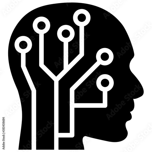 
Brain with microchip symbolising technical brain
