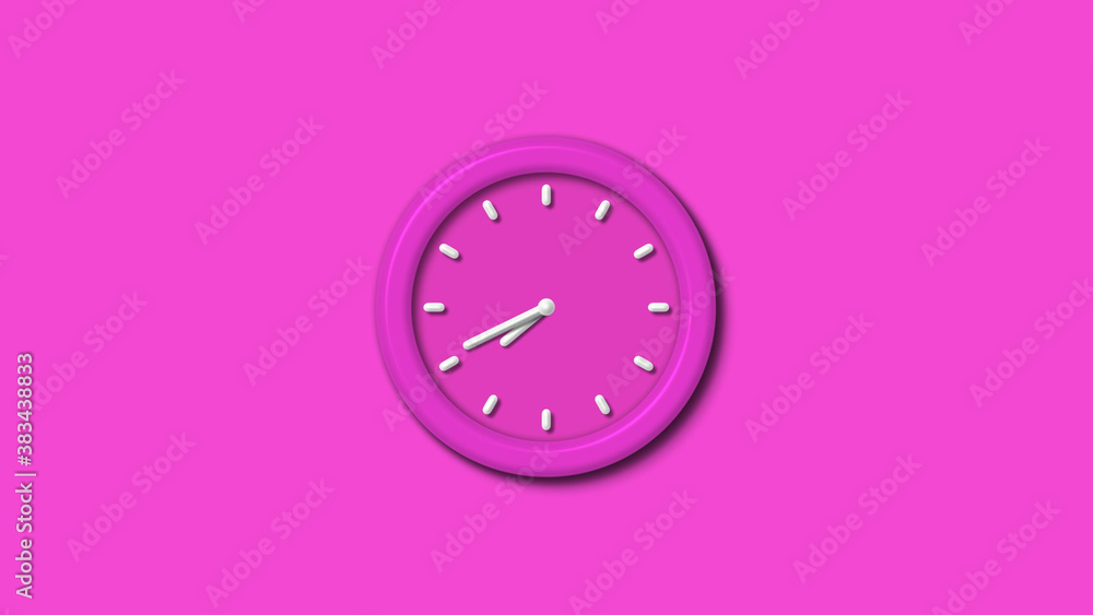 Amazing pink color 12 hours 3d wall clock isolated,3d wall clock Amazing pink color 12 hours 3d wall clock isolated,3d wall clock