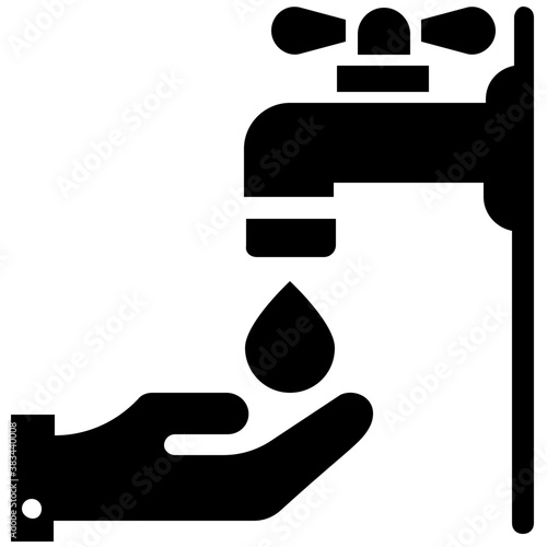 
Ablation symbol shown via tap water and hand
