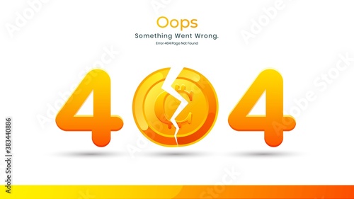 404 Error page not found minimalist concept for cryptocurrency website