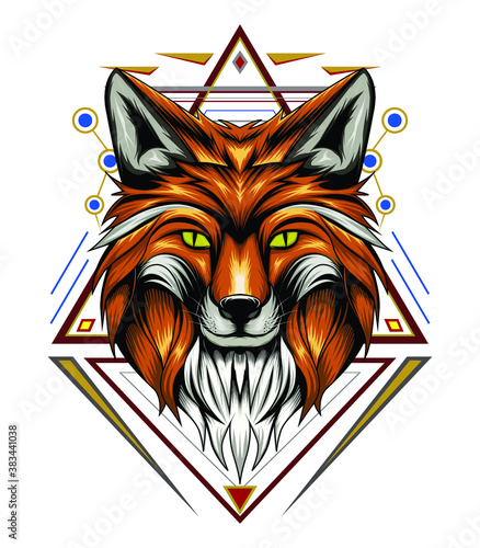 Fototapeta Naklejka Na Ścianę i Meble -  fox illustration vector. tshirt design template.