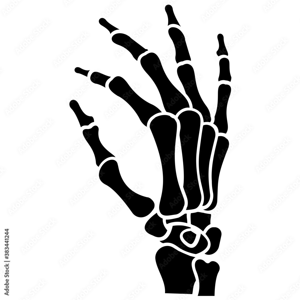 Naklejka premium A dead hand is making finger pose, skeleton art 