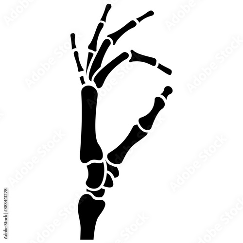 
A skeleton hand is making wonderful sign

