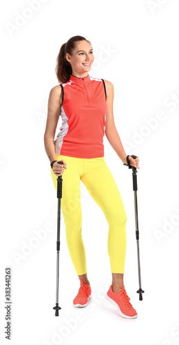 Young woman with walking po...