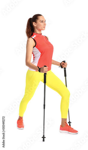 Young woman with walking po...