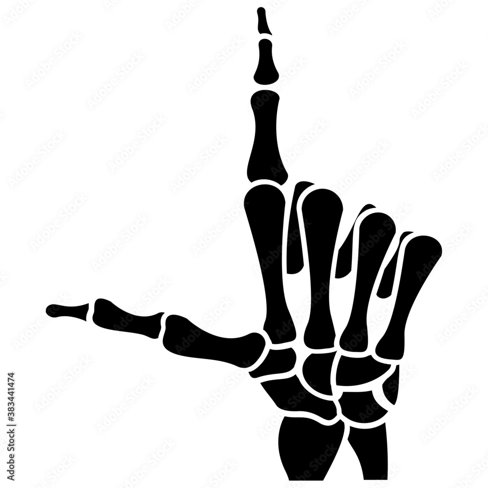 Fototapeta premium A skeleton hand with pointed fingers 