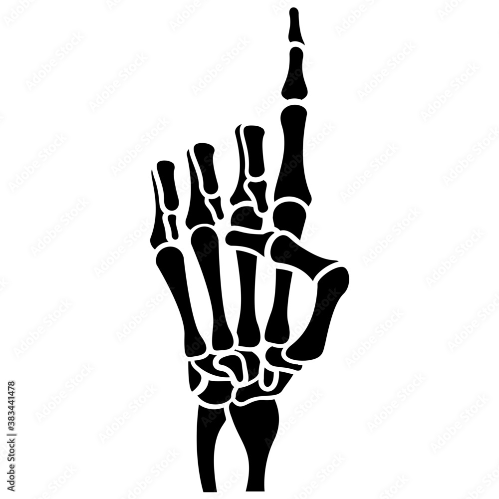 Fototapeta premium A skeleton hand with pointed fingers 