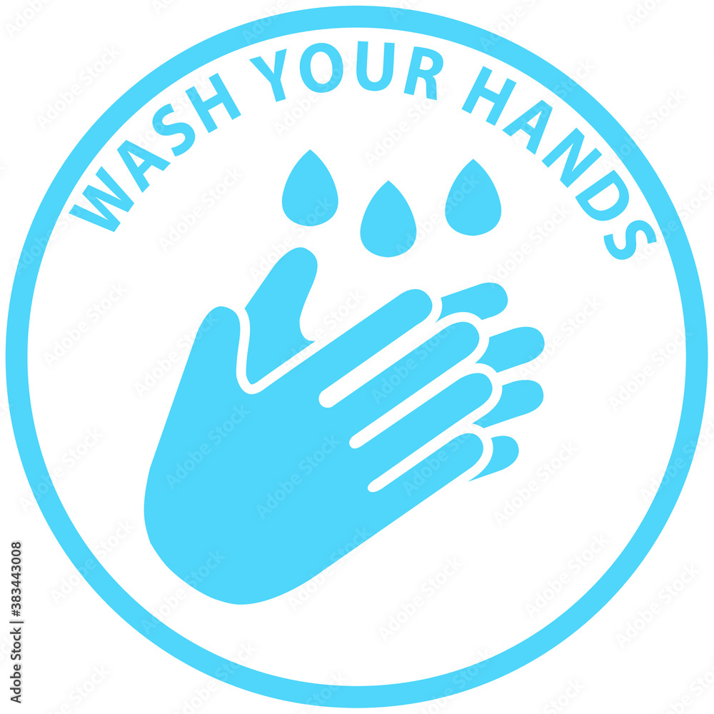 Fototapeta premium Wash your hands or sanitize hands mandatory sign. for preventing coronavirus covid-19 concept 