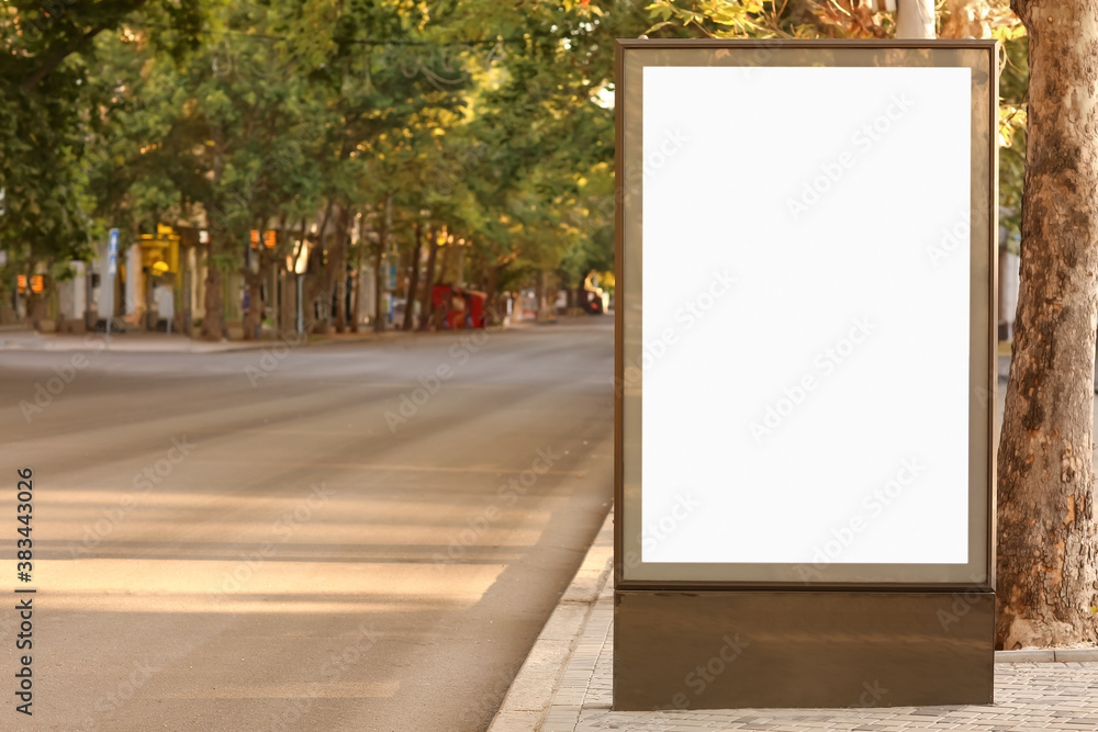 Blank advertising billboard on city street Blank advertising billboard on city street