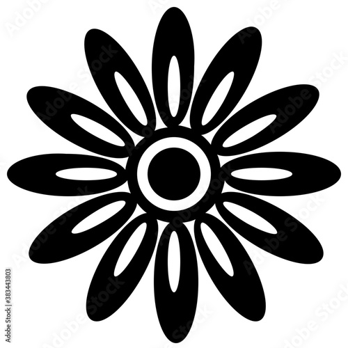 
Lotus blossom vector icon on white background
