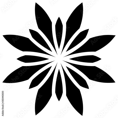  Lotus blossom vector icon on white background 