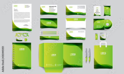 corporate identity template with digital elements. Vector company style for brand book and guideline.