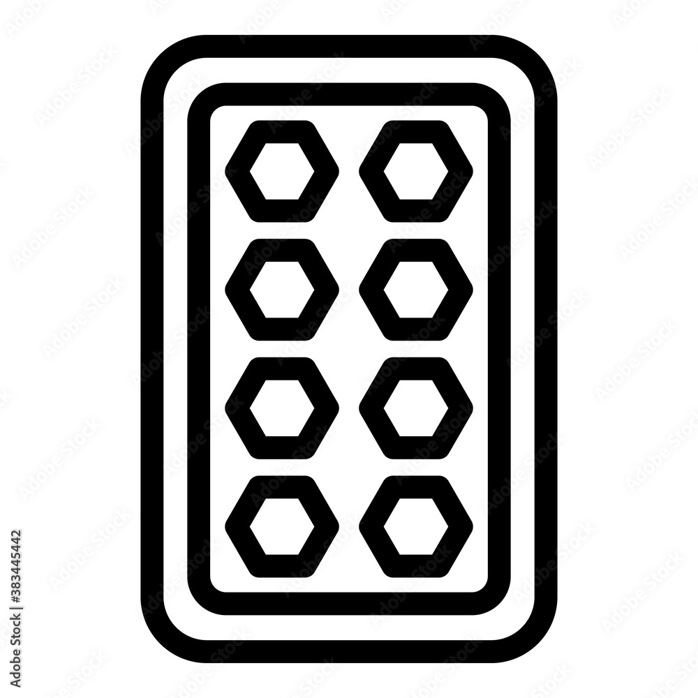 Water ice tray icon. Outline water ice tray vector icon for web design isolated on white background Water ice tray icon. Outline water ice tray vector icon for web design isolated on white background
