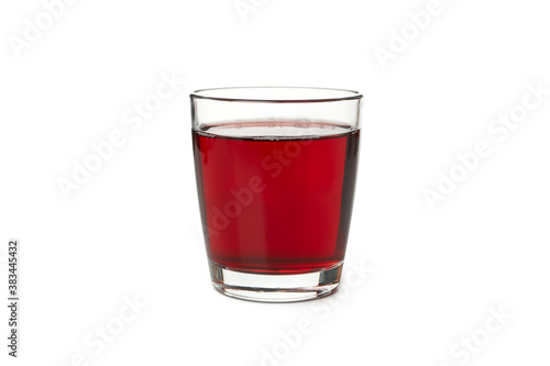 Glass of pomegranate juice isolated on white background