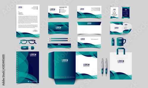 corporate identity template with digital elements. Vector company style for brand book and guideline.