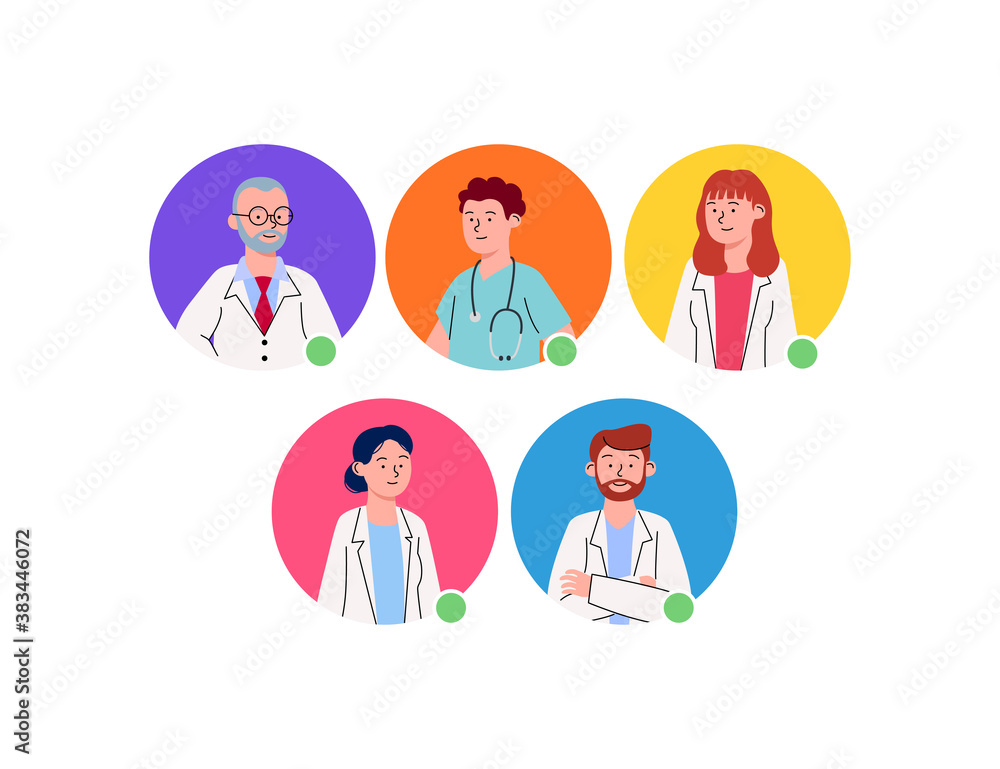 Group of Avatar Profile Doctor Illustration Cartoon Group of Avatar Profile Doctor Illustration Cartoon