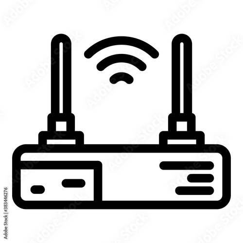 Internet router icon. Outline internet router vector icon for web design isolated on white background