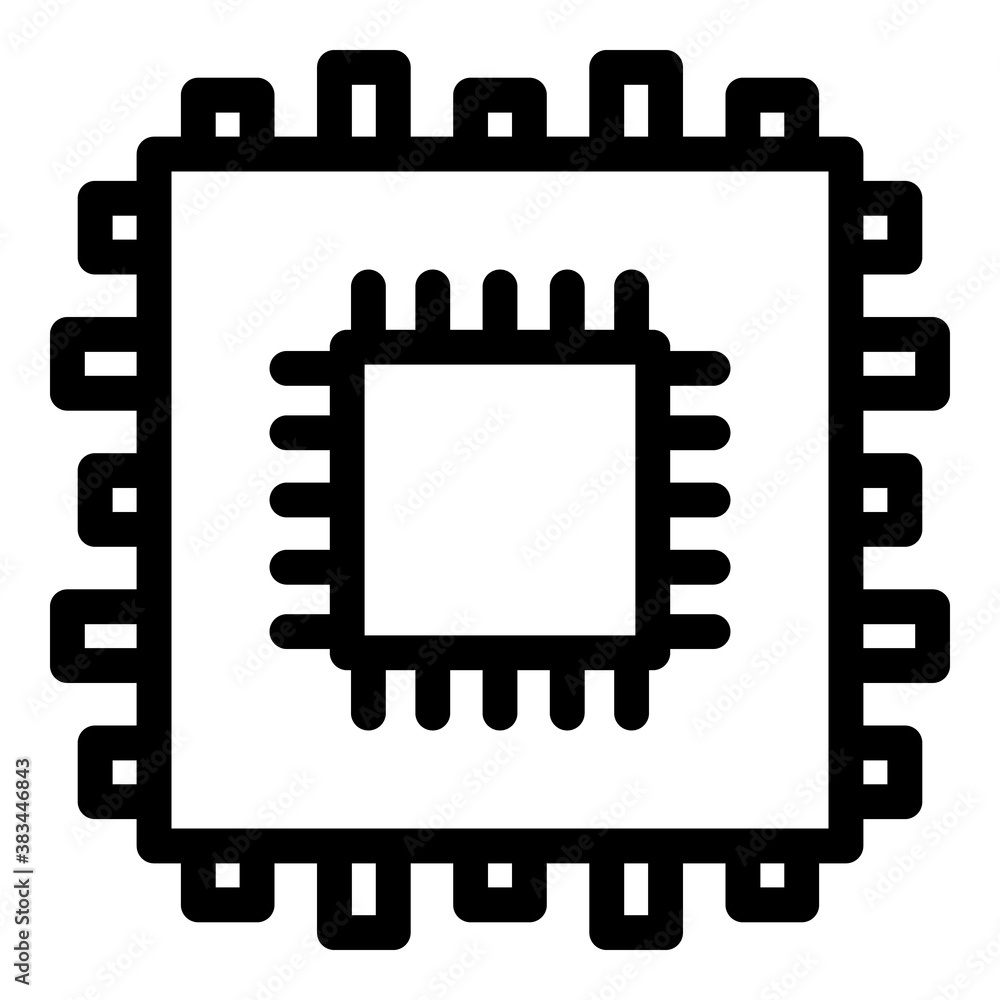 Chip processor icon. Outline chip processor vector icon for web design isolated on white background Chip processor icon. Outline chip processor vector icon for web design isolated on white background