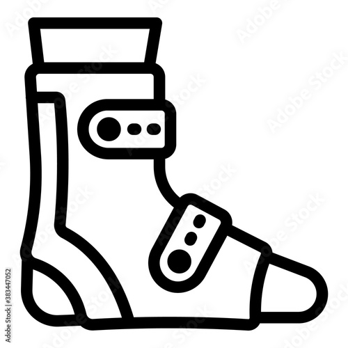 Injury leg icon. Outline injury leg vector icon for web design isolated on white background