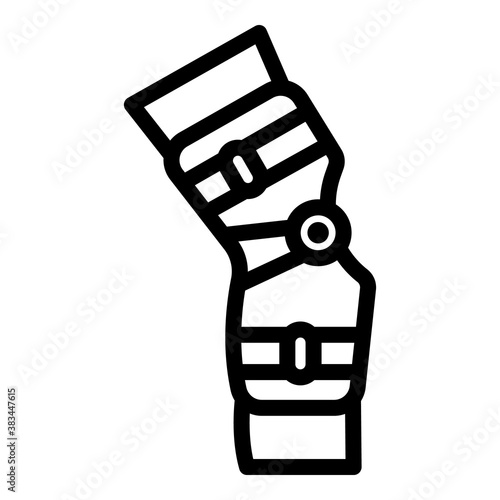 Knee support belt icon. Outline knee support belt vector icon for web design isolated on white background