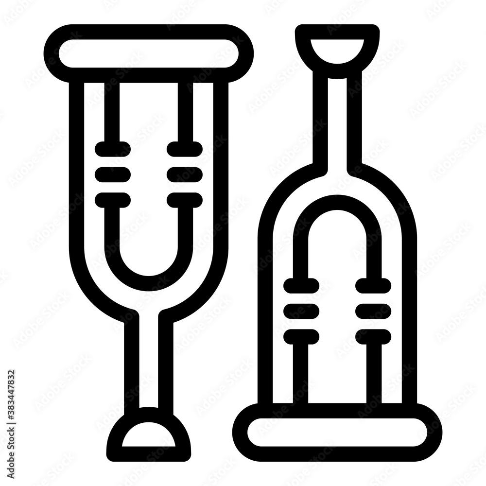 Crutches icon. Outline crutches vector icon for web design isolated on white background Crutches icon. Outline crutches vector icon for web design isolated on white background
